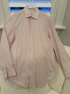 Men's Light Pink Stripe Dress Shirt - Tailored Spread Collar